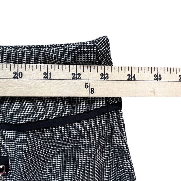 Avenue Pants Womens 26 Black White Mini Houndstooth Pull On Ankle Stretch Career - Picture 5 of 15
